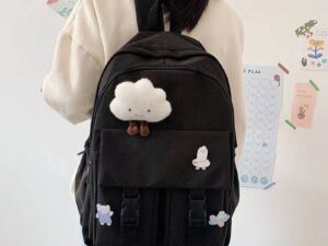 กระเป๋าเป้ Backpack girl สีดำ กระเป๋าสะพายหลัง กระเป๋าเป้ผู้หญิง เป้สะพายหลัง