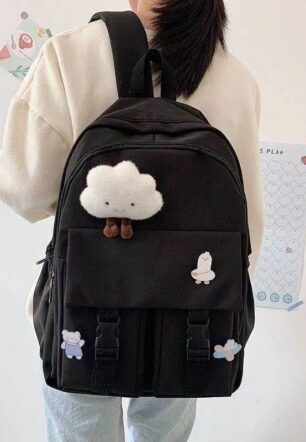 กระเป๋าเป้ Backpack girl สีดำ กระเป๋าสะพายหลัง กระเป๋าเป้ผู้หญิง เป้สะพายหลัง