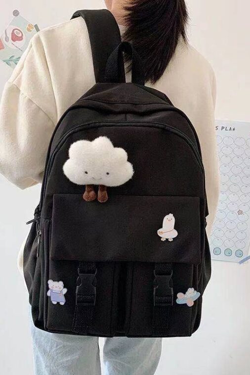 กระเป๋าเป้ Backpack girl สีดำ กระเป๋าสะพายหลัง กระเป๋าเป้ผู้หญิง เป้สะพายหลัง