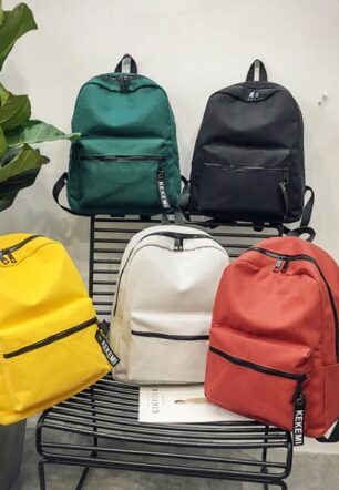กระเป๋าเป้สีพื้น(ครบสี) หรู เรียบง่าย 5/ชิ้น