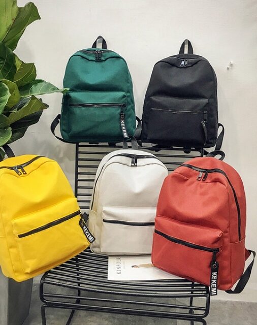 กระเป๋าเป้สีพื้น(ครบสี) หรู เรียบง่าย 5/ชิ้น