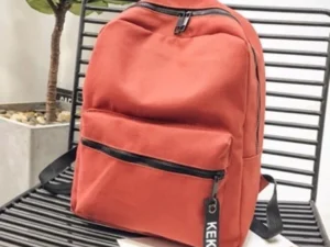 กระเป๋าเป้สีพื้น(สีส้ม) หรู เรียบง่าย