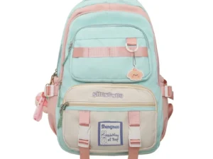 กระเป๋าเป้สะพายหลัง สีเขียวพาสเทล สดใส กระเป๋านักเรียน ใส่โน๊ตบุ๊คได้ จุของได้เยอะ แบบเรียบง่าย สําหรับนักเรียนมัธยมปลาย มัธยมต้น นักเรียนมัธยมต้น