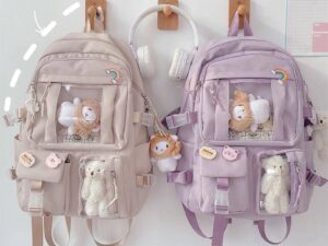 กระเป๋าเป้สะพายหลัง กระเป๋านักเรียน จุของได้เยอะ สไตล์เกาหลี และญี่ปุ่น สําหรับผู้ชาย และผู้หญิง 2/ชิ้น