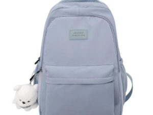 กระเป๋าเป้สะพายหลังนักเรียน สีฟ้า บาเบเก้ กระเป๋าเป้สะพายหลังคอมพิวเตอร์ความจุขนาดใหญ่กันน้ําทนต่อการสึกหรอน้ําหนักเบา พร้อมตุ๊กตาผ้ากํามะหยี่