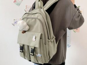 กระเป๋าเป้ Backpack girl สีเขียว กระเป๋าสะพายหลัง กระเป๋าเป้ผู้หญิง เป้สะพายหลัง