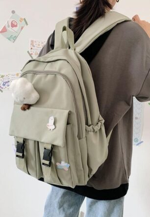 กระเป๋าเป้ Backpack girl สีเขียว กระเป๋าสะพายหลัง กระเป๋าเป้ผู้หญิง เป้สะพายหลัง