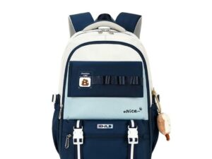 กระเป๋าเป้สะพายหลัง,กันน้ําพร้อมจี้กระเป๋านักเรียน,ระบายอากาศความจุขนาดใหญ่น้ําหนักเบา กระเป๋านักเรียน สีกรม